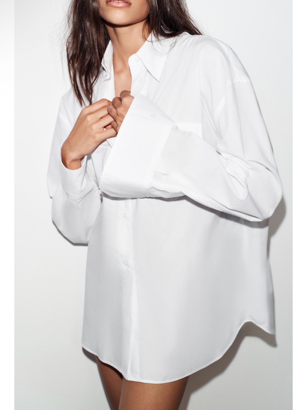 NWT ZARA OVERSIZE POPLIN SHIRT- White
